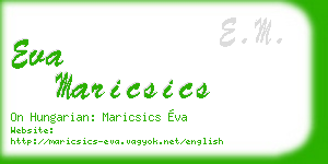 eva maricsics business card